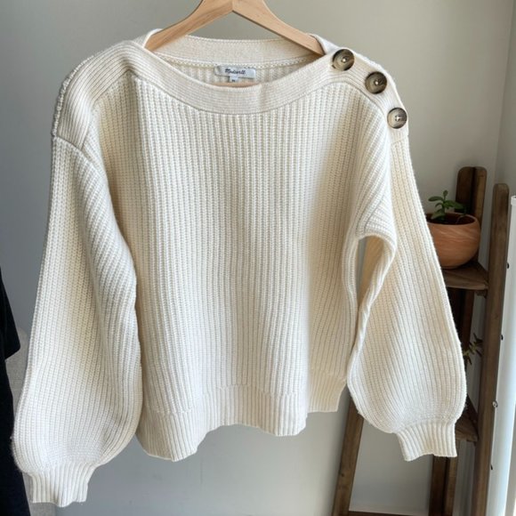 Madewell Sweaters - Madewell Creme Lantern-sleeve Sweater
